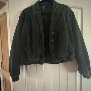 Free People Dark Gray Bomber Jacket